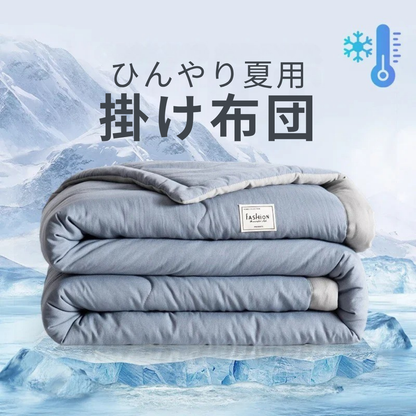 2025年新作｜洗える夏用キルト掛け布団｜肌に優しいポリエステルコットン・軽量・高級感・無地